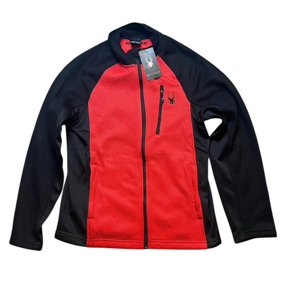 Spyder Men's Small Raider 2.0 Full Zip Jacket Red Black Zippered Pockets